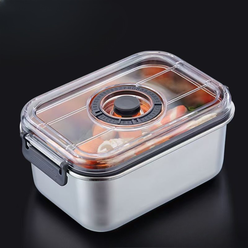 Meal Prep Vacuum Seal Containers - Edelstahl-Vakuum-Lebensmittelbehälter Luftdichte Küchenlagerung für Gemüse Obst