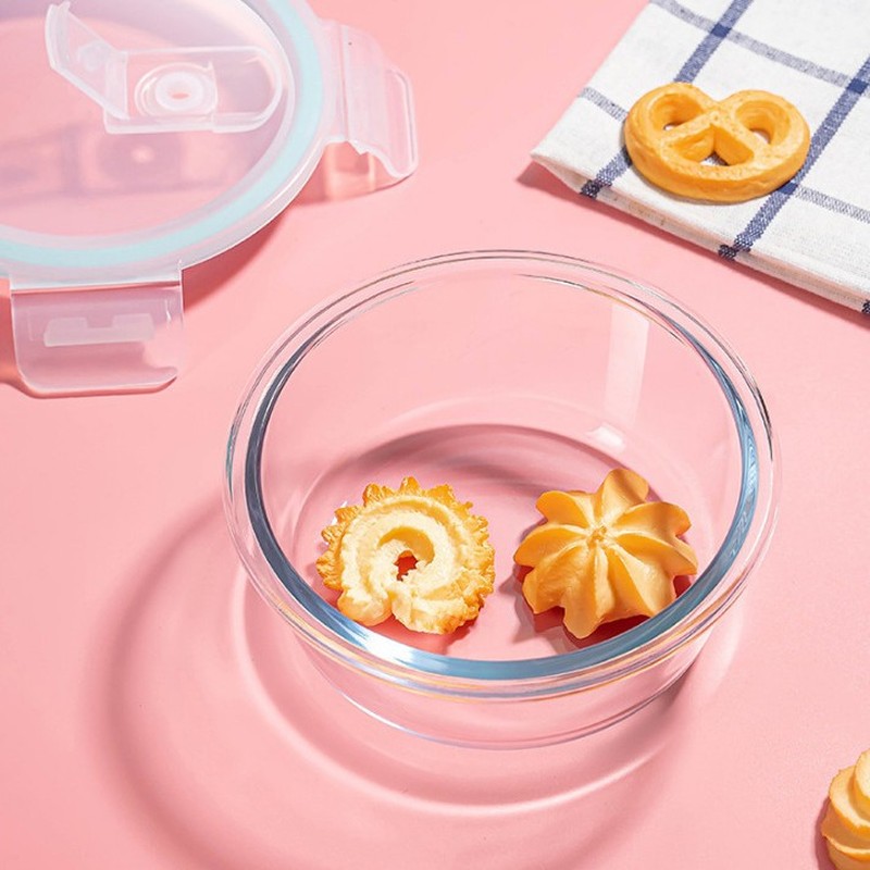 Meal Prep For Office - Minimalistische Glas-Lunchbox für die Küche, mikrowellengeeignet,