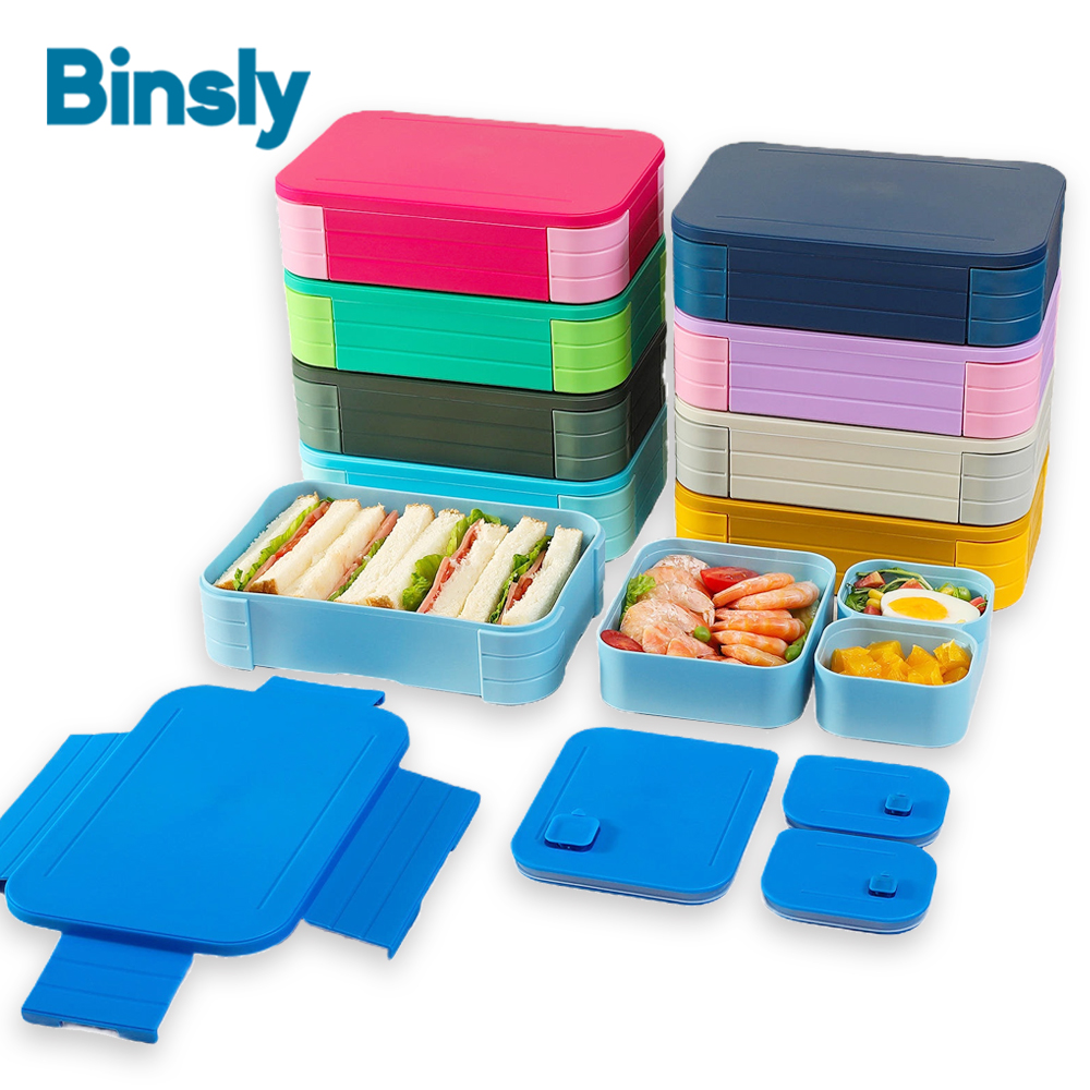 Meal Prep For Office - Moderne Bento-Lunchbox mit 4 Fächern, auslaufsicherer