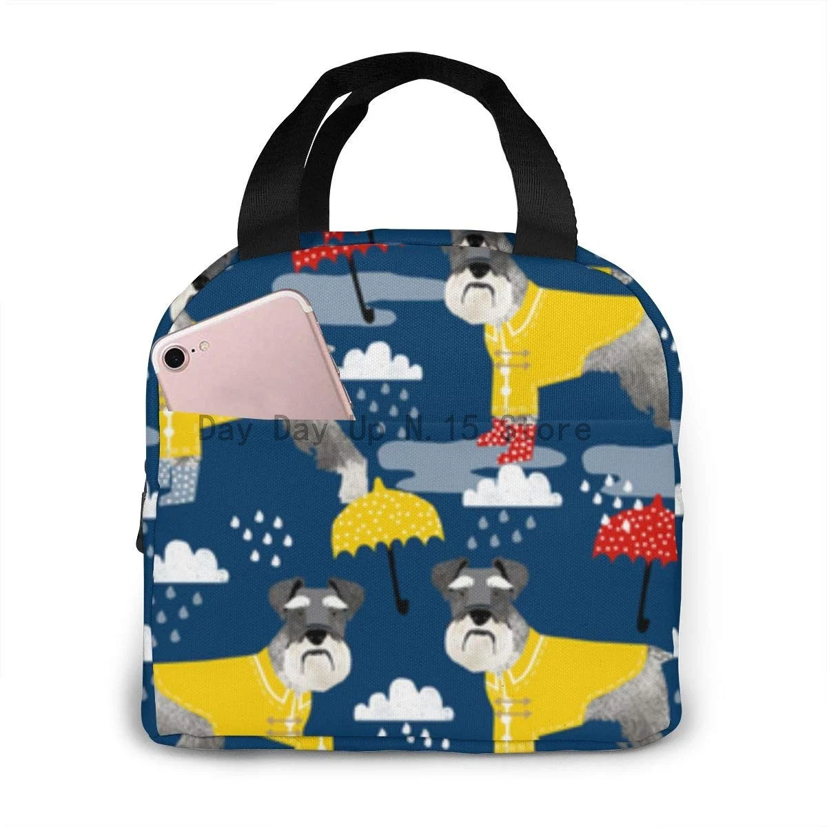 Meal Prep For Office - Schnauzer Regenmantel Hund Hawaiian Surfer Tragbare