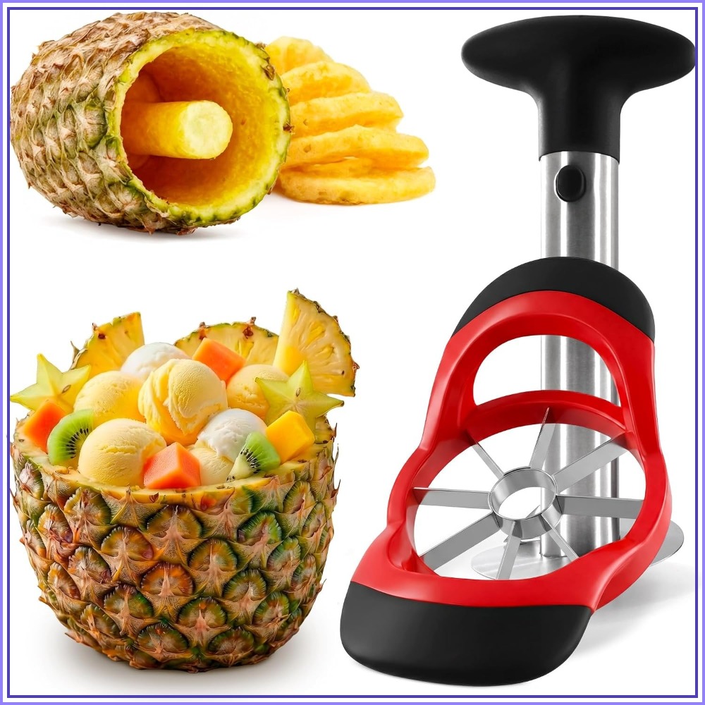 Pineapple Corer Slicer - Edelstahl-Ananasschneider und -Entkerner - Obstschneider mit