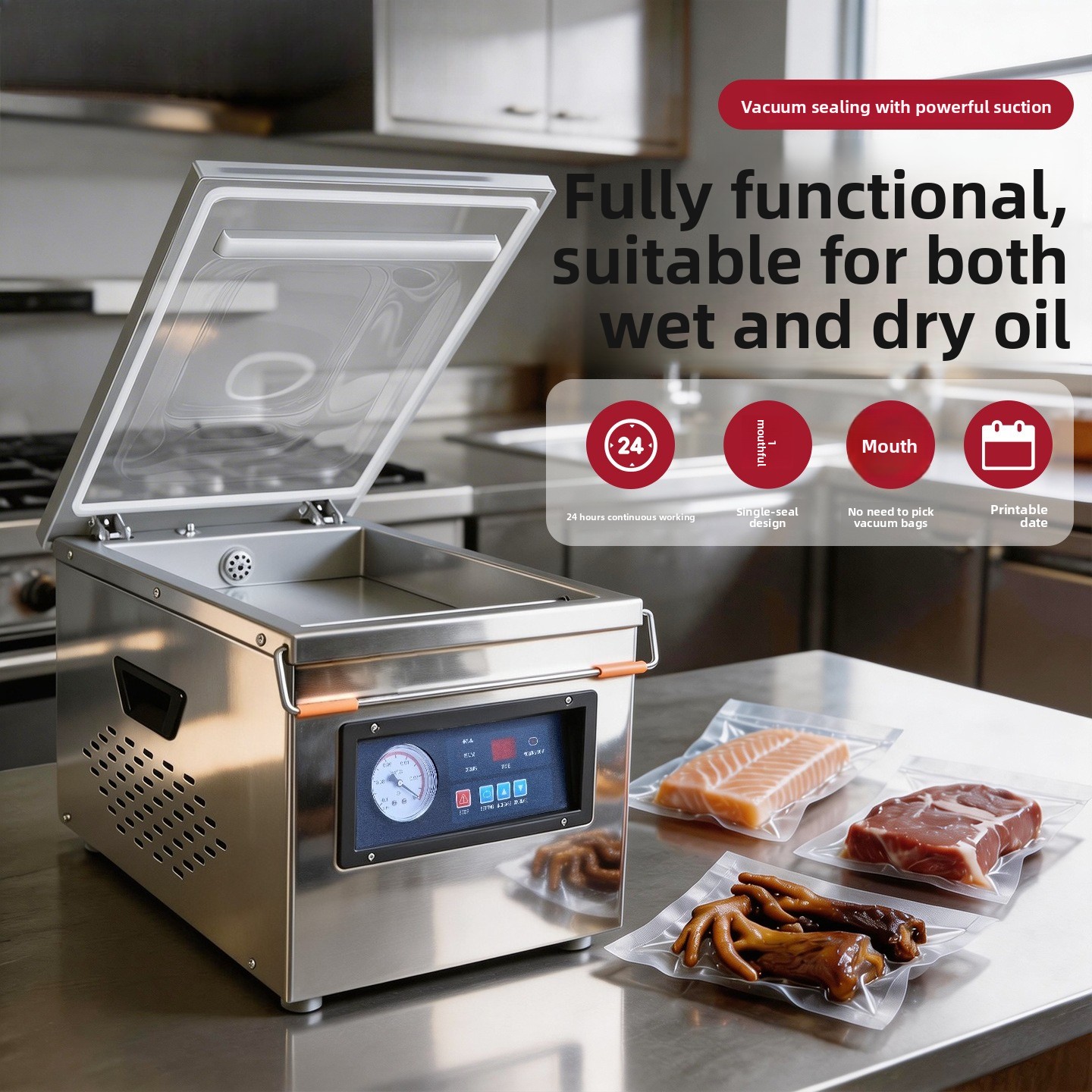 Edelstahl-Vakuumiergerät für d – Meal Prep Seafood Bewertung und Preis
